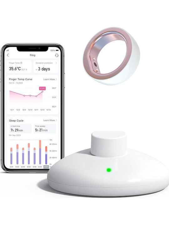 Smart Ring 17.3mm με Παλμογράφο Λευκό JOB-B0DMW5MD7Y