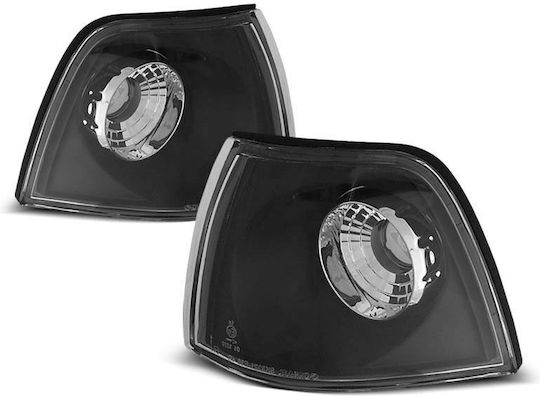 Γωνιακά Μπροστινά Φλας Bmw 3 E36 90-99 Sedan Compact Touring Μαύρα Clear 2 Τεμάχια Jom Kpbm04