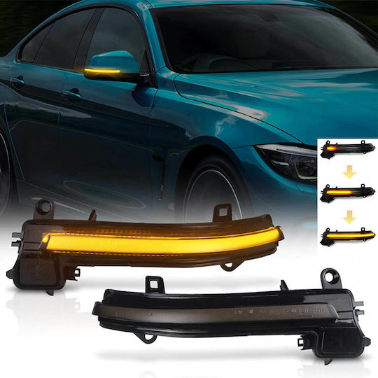 Флаш Огледало БМВ Серия 1 F20 F21 2011-2019 Динамичен LED Тъмни 2 Бройки