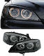 Front Lights Set Opel Astra G 97-04 Angel Eyes Black H7/H7 Depo