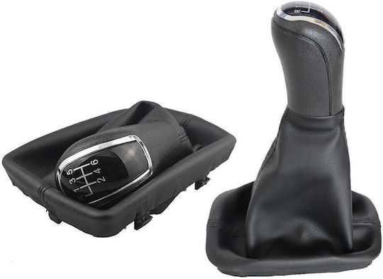 Carro Shift Knob Gear Lever Boot Audi A4 B6 02-08 Audi A4 B7 04-08 6 Speed Black Chrome Cgk0211