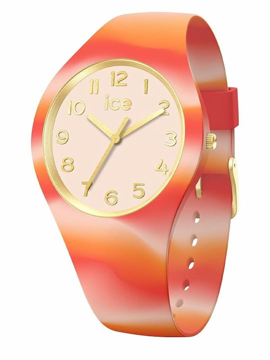 Ice Damenuhr 28mm Batterie mit Orange Gummi Armband