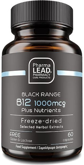 Pharmalead Black Range B12 Vitamin for Nervous System Health 1000mcg 60 Vegetable Capsules