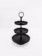 Liberta Metallic Tiered Appetizer Stand Black Diameter 20xHeight 35cm P20xW20xH35cm