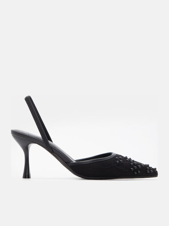 Luigi Pointed Toe Heels With Medium Heel Black