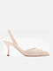 Pointed Toe Heels With Medium Beige Heel