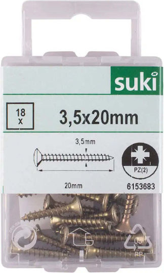 Suki Schrauben mit Durchmesser M3.5 und Länge 20mm 18 Stück
