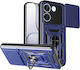 Orso Combo Kickstand Slide Back Cover Blau Für Poco X8 Pro