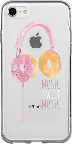 Apple iPhone SE 2020 Donut Earphone Transparent Silicone TPU Mobile Phone Case & Cover