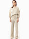 Women's Summer Linen Blouse with 3/4 Sleeve Beige