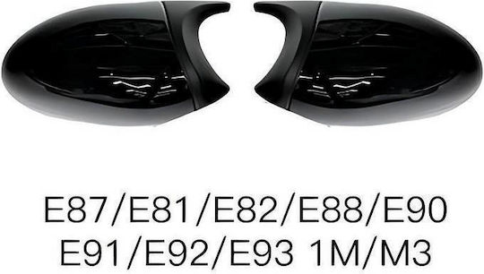 Καπάκια Καθρεφτών Bmw 1 E87 E81 E82 E88 3 E90 E91 05-08 E92 E93 06-10 M3/m4 Look Μαύρο Γυαλιστερό & Ματ 2 Τεμάχια Bmw Cαrνεr