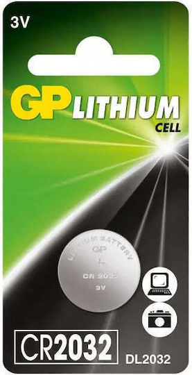 Button Cell Lithium Battery Gp Cr2032 3v 1pc /1pk Gp