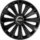 Car Wheel Hubcaps Versaco 14" Trend Rc Black Cbx 3d Metallic Logo Kia 4 Pieces