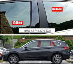 Carro 235074 Autoaufkleber Pvc Dekorative Außenseite Türsäule Bmw X1 F48 F49 2016-2021 8 Stück Schwarz Hochglanz