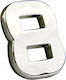 Autoaufkleber Buchstabe Chrom 3d 8 2,7cm x 2,5cm 1 Stück