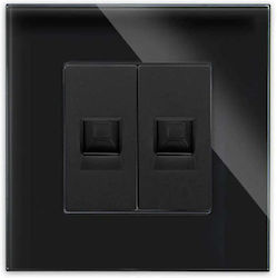 Netzwerksteckdose 2xrj45 Cat5 Glasrahmen Schwarz Luxon Netzwerksteckdose 2xrj45 Cat5 Glasrahmen Schwarz Luxon
