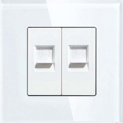 Netzwerksteckdose 2xrj45 Cat5 Glasrahmen Weiße Luxon Netzwerksteckdose 2xrj45 Cat5 Glasrahmen Weiße Luxon