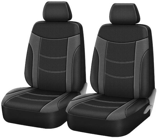 Deluxeboss Car Seat Covers Super Sport All In One Black-Grey Pair 4 Pieces