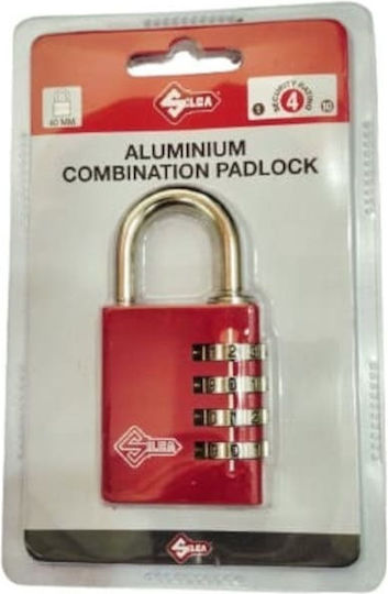 Silca Padlock Combination Shackle 40mm Red