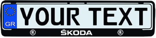 Kunststoff Nummernschildrahmen Schwarz Logo Skoda 1 Stück