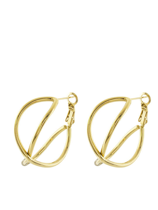 Loisir Earrings Hoops Gold Plated Steel