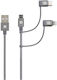 Skross 3-в-1 Кабел Usb-a Към Usb-c Lightning Micro Usb Метален Плетен 1.2 М