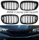 Prasco Καρδιές Μάσκας Bmw 3 E46 03-06 Coupe Cabrio M4 Look Διπλή Γρίλια Μαύρο Γυαλιστερό 2 Τεμάχια