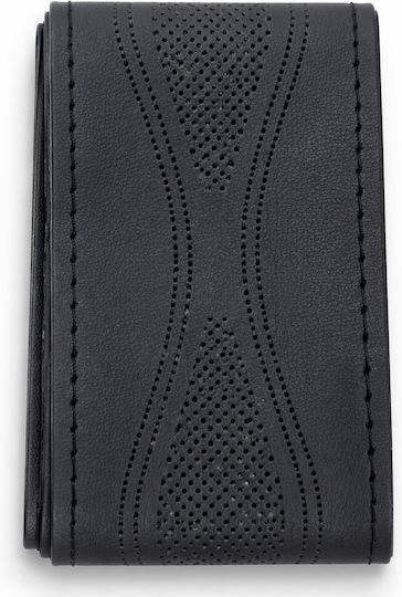 Car Steering Wheel Cover Black Leatherette Anti-Slip Diameter 38cm Perforated Tailored