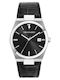 Trussardi Men's Watch 40mm Battery with Leather Strap Black/Black