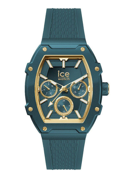Ice Womens Watch 45mm Battery With Green Metal Bracelet