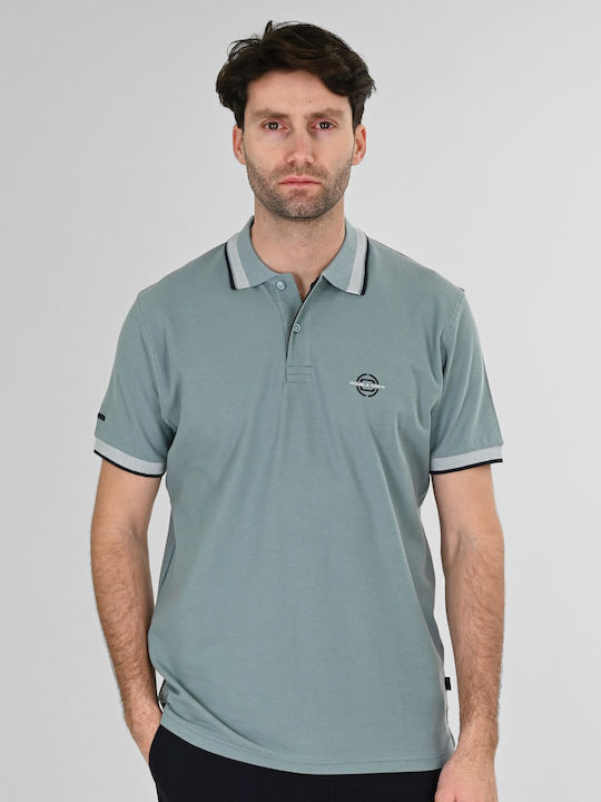 Double Polo Μπλούζα Κοντομάνικη Γαλάζια