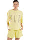 Women's T-shirt Animal Print Yellow STSHI0014
