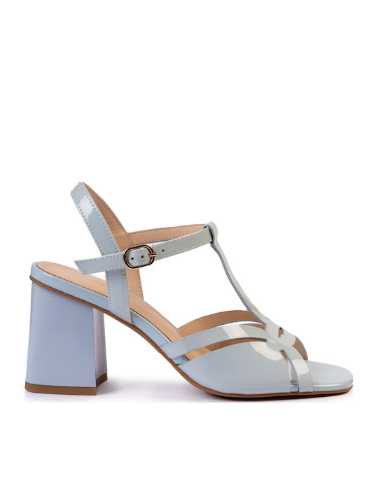 19V69 Leather Blue Sandals