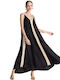 Summer Maxi Evening Satin Black Dress