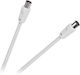 DM Pro Antenna Cable Coax Male - Coax Female White 10m DM-RF-10W 1 Piece