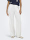 Wide Wide Women's Pantaloons with Rubber Band in Relaxed Fit White