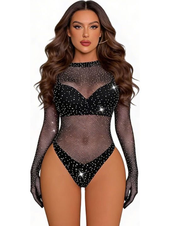 Κορμάκι Μανίκια Strass