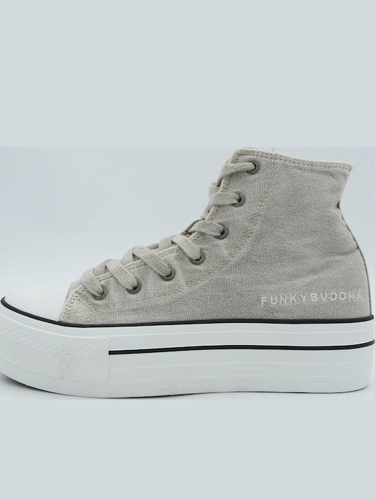 Γυναικεία Flatforms Μποτάκια Λευκά