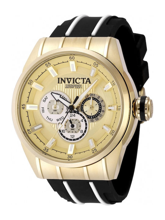 Invicta Ceas Barbatesc 48mm Cu Baterie Cu Brățară Din Metal Aurie