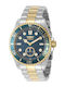 Invicta Herrenuhr 43mm Batterie mit Gold Rostfreien Stahlarmband