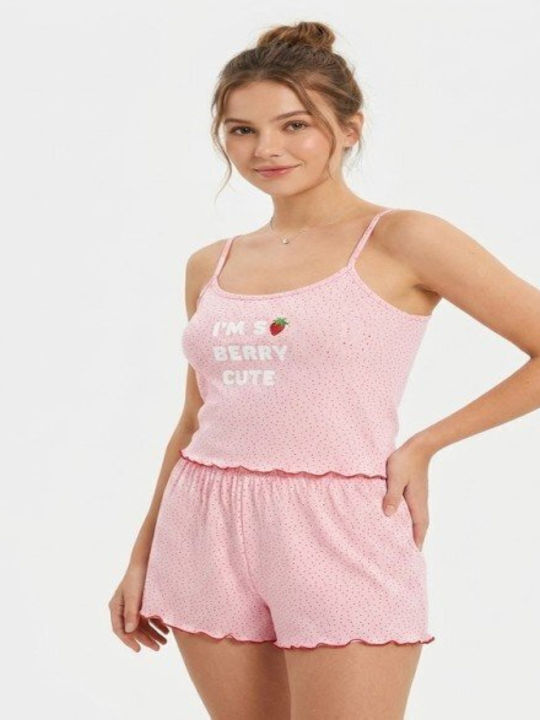 Soccus Set Pijamale Dama Bumbac Roz Vară