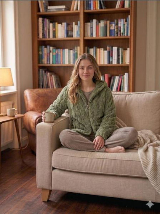 Relax Lingerie Summer Women's Pyjama Cardigan Green