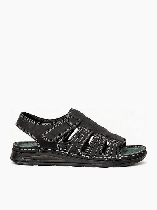 Jomix Leather Men's Sandals in Black Color