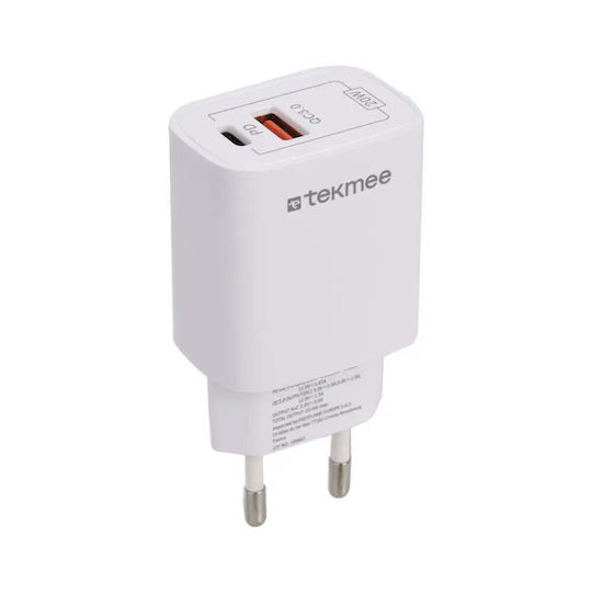 Tekmee Handyladegerät Ohne Kabel Mit USB-A Ausgangsanschluss Und USB-C Ausgangsanschluss