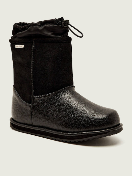 Leder Kinderstiefel Schwarz