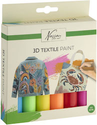 Nassau 3d Χρώματα Υφάσματος 6x30ml Neon Nassau 3d Χρώματα Υφάσματος 6x30ml Neon
