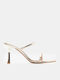 Mules With High Heel In Gold Colour
