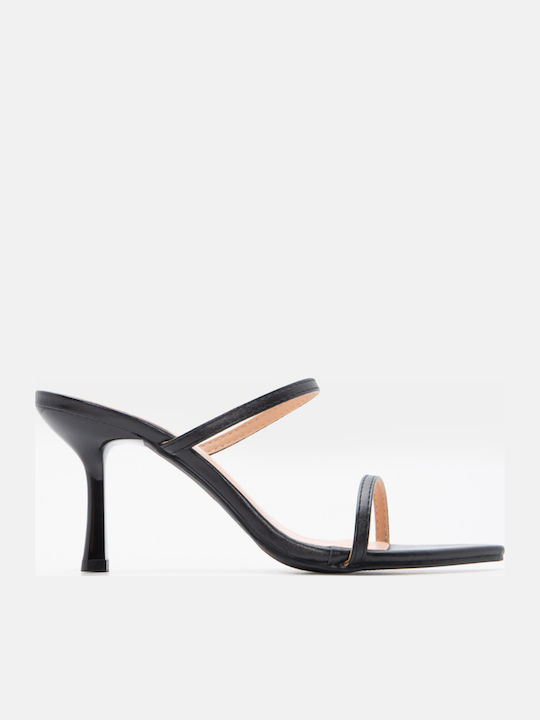 Luigi Mules With High Heel In Black Colour