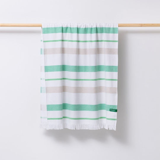 Benetton Strandtuch Pareo Adda Beige-Grau 80x165cm 100% Baumwolle