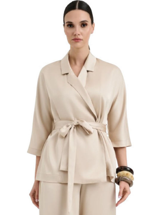 Desiree Kimono Lung Bej Pentru Femei